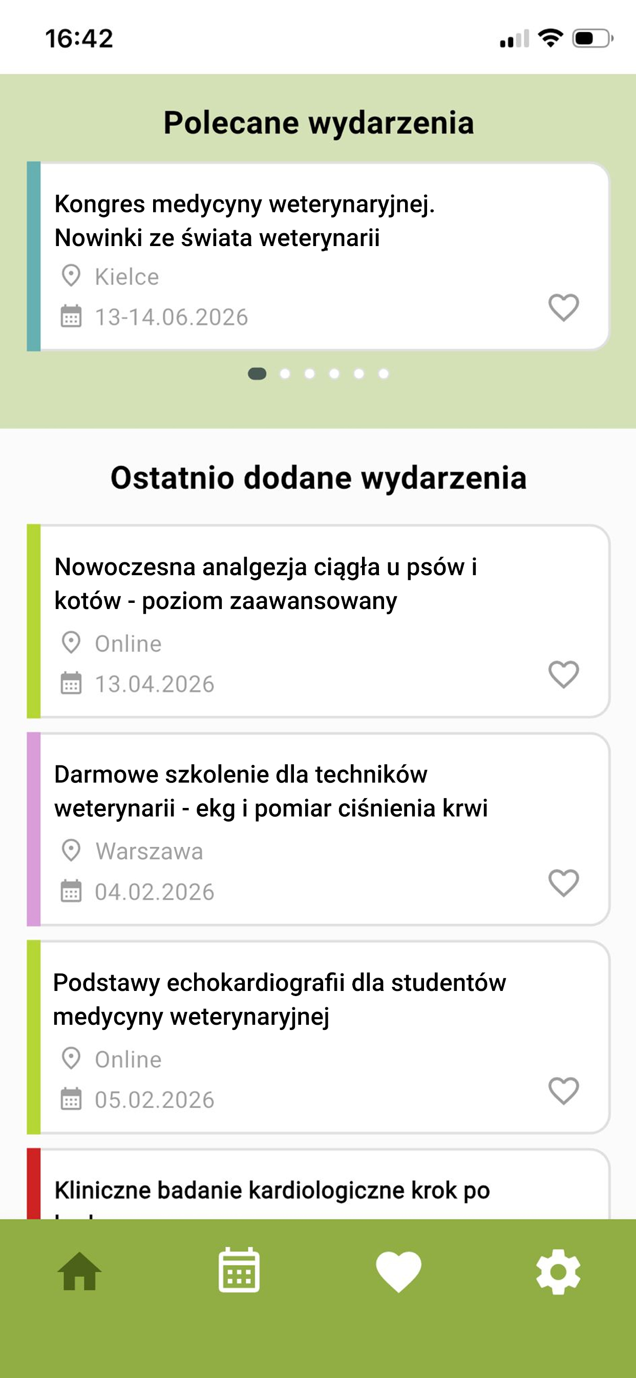 Wydarzenia-WET Home Screen